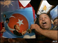 AKP supporters celebrate in Ankara