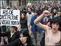 Anti-Sarkozy protests in Lyon